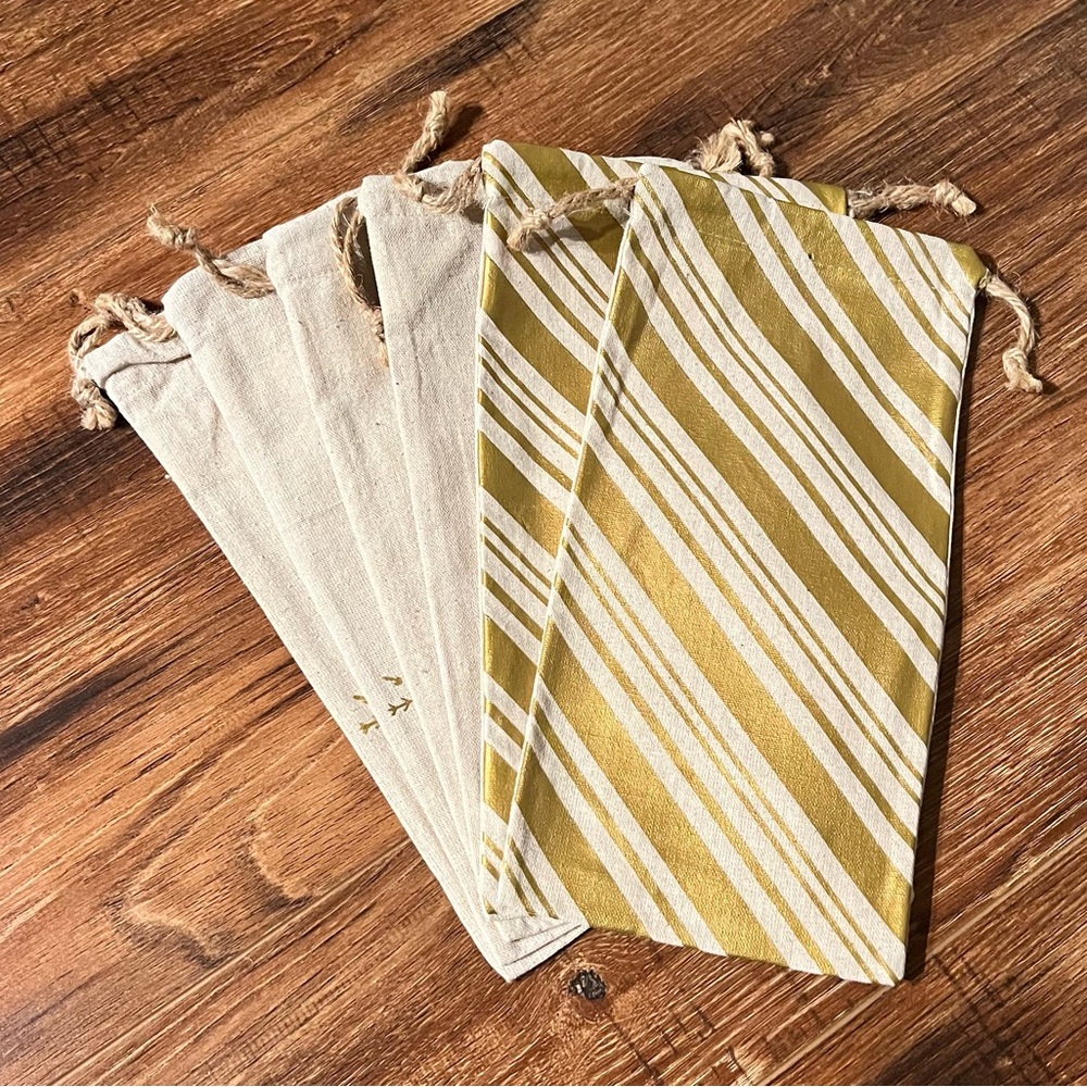 Canvas Gift Bags 6-pack NWOT